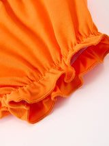 Halloween Pumpkin Plaid Girls Bloomer Set - Rylee Faith Designs - Flyclothing LLC