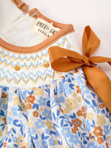 Fall Floral Smocked Girls Bloomer Set - Rylee Faith Designs - Flyclothing LLC