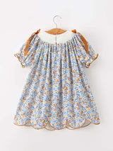 Fall Floral Smocked Girls Dress - Rylee Faith Designs - Flyclothing LLC