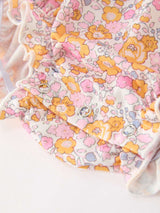Halloween Pumpkin Floral Baby Bubble Romper