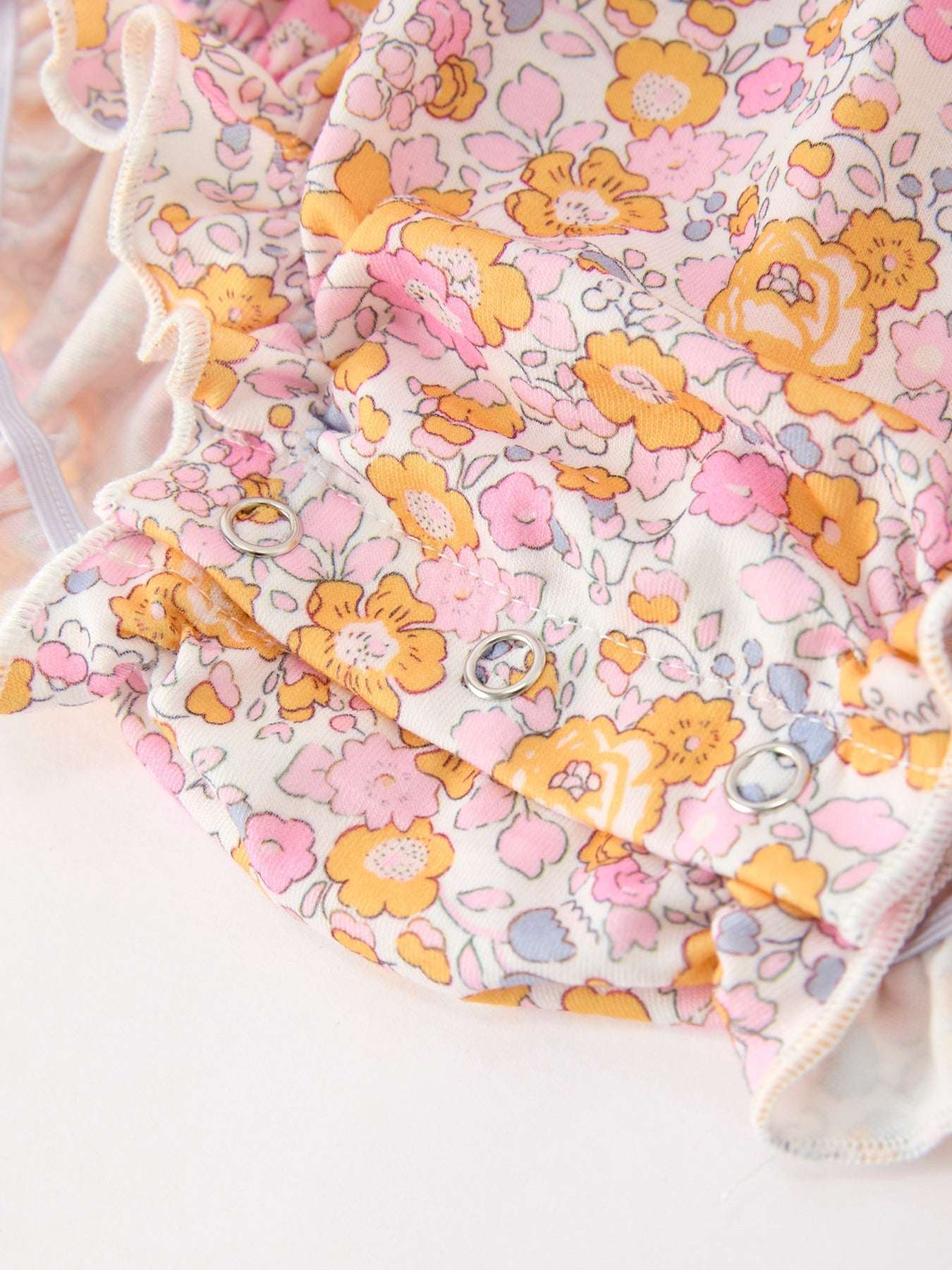 Halloween Pumpkin Floral Baby Bubble Romper