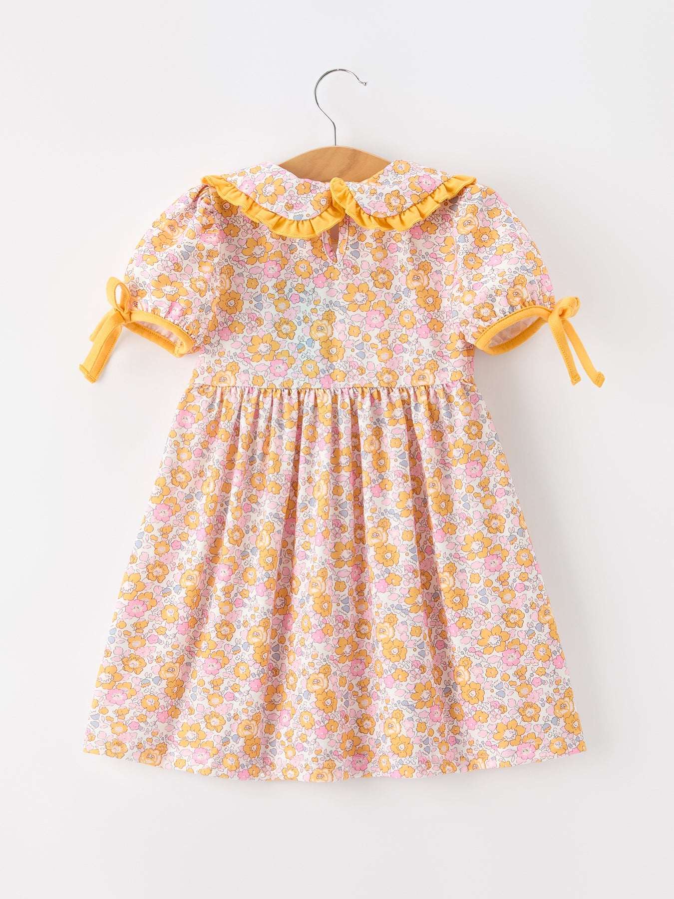 Halloween Pumpkin Floral Girls Dress