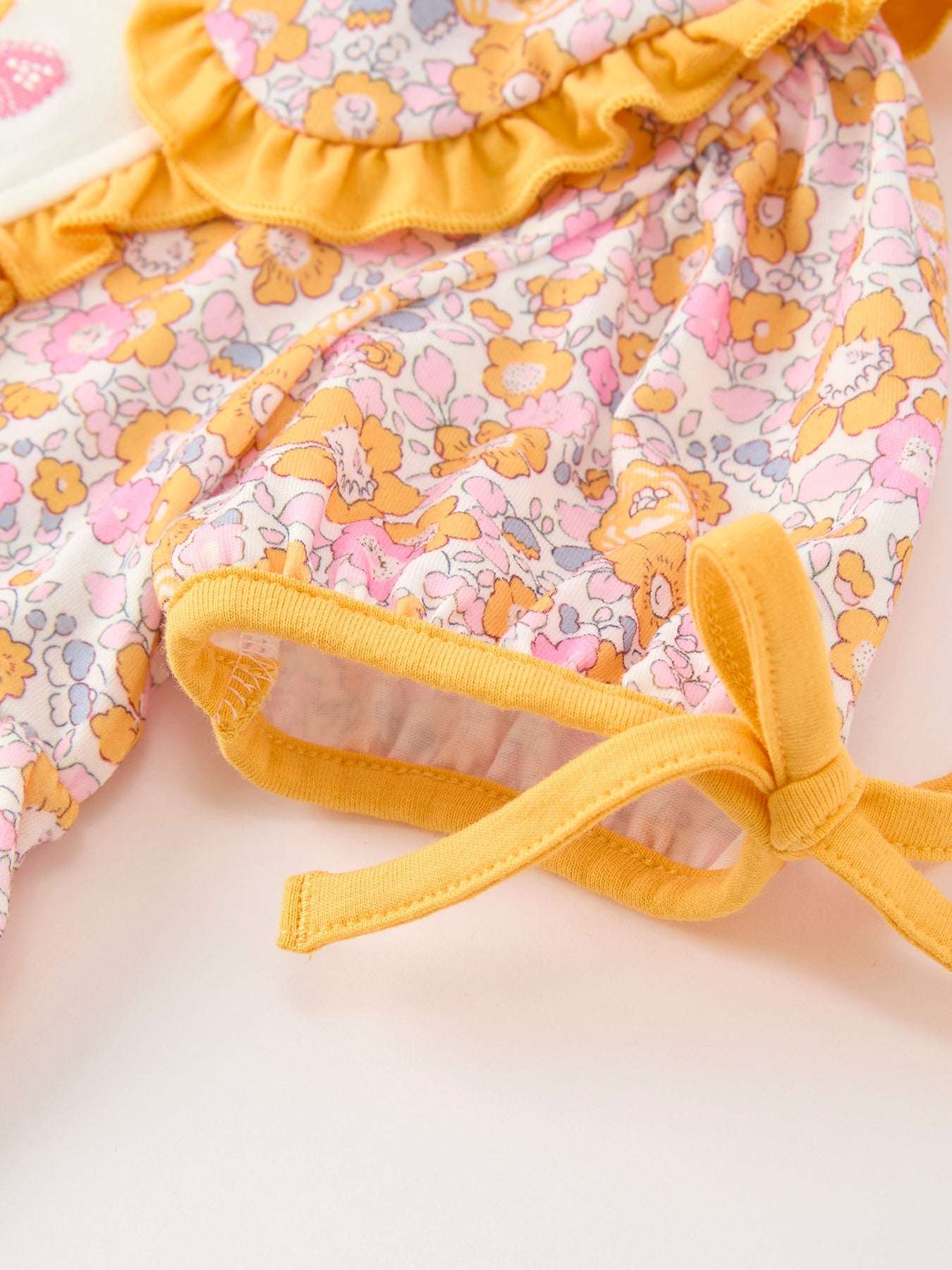 Halloween Pumpkin Floral Girls Dress