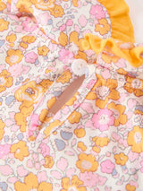 Halloween Pumpkin Floral Girls Dress