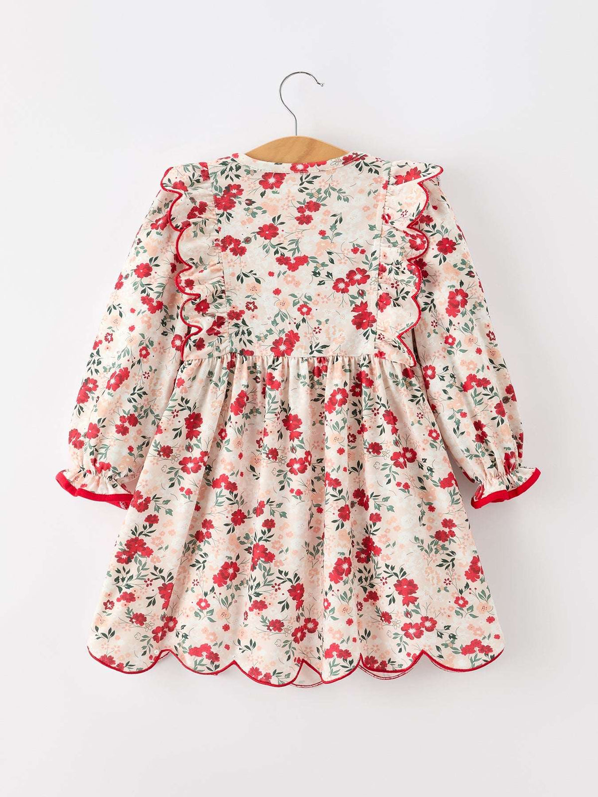 Fall Floral Bow Girls Twirl Dress