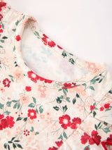 Fall Floral Bow Girls Twirl Dress