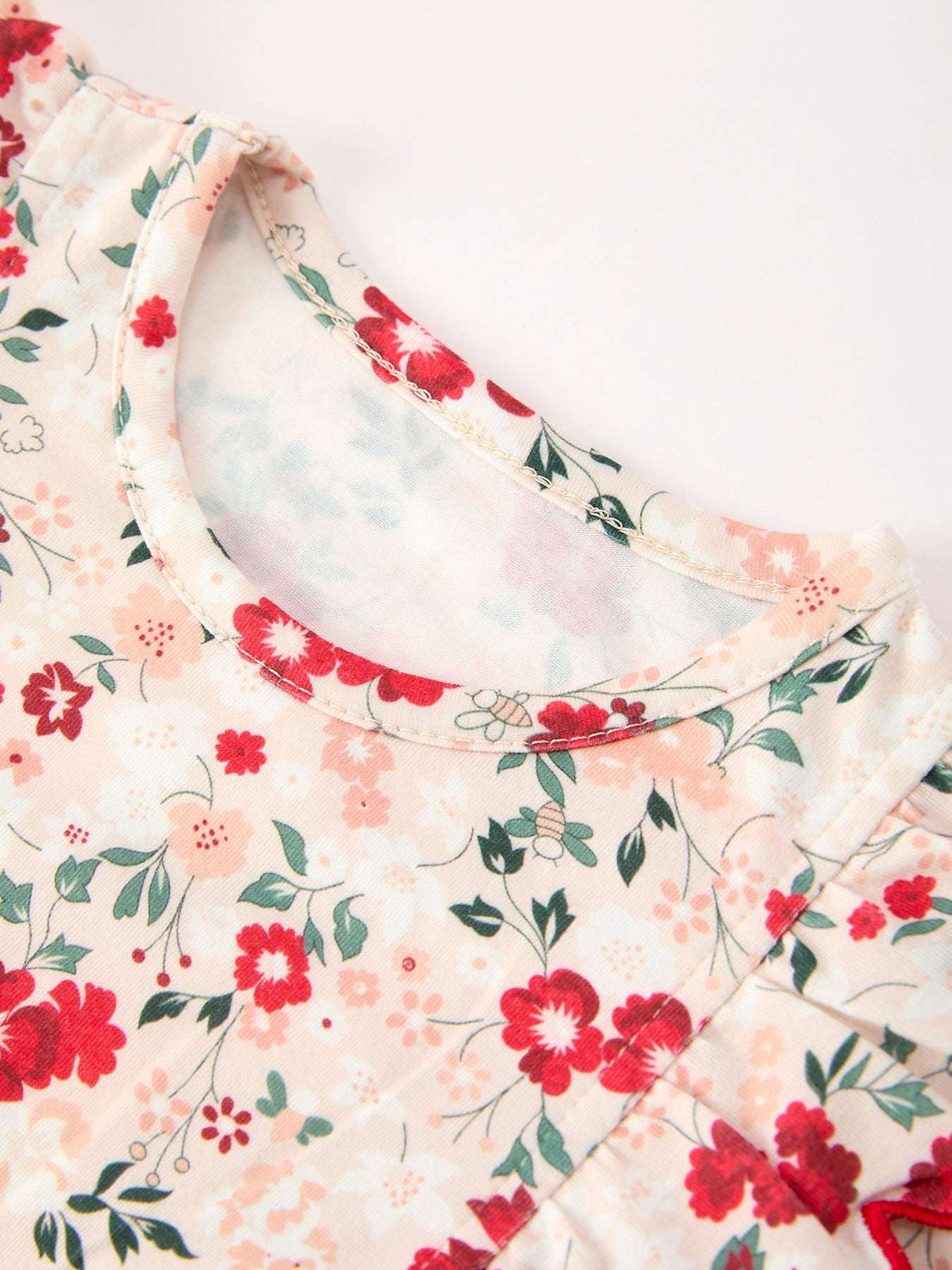 Fall Floral Bow Girls Twirl Dress