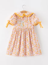 Halloween Pumpkin Floral Girls Dress - Rylee Faith Designs - Flyclothing LLC