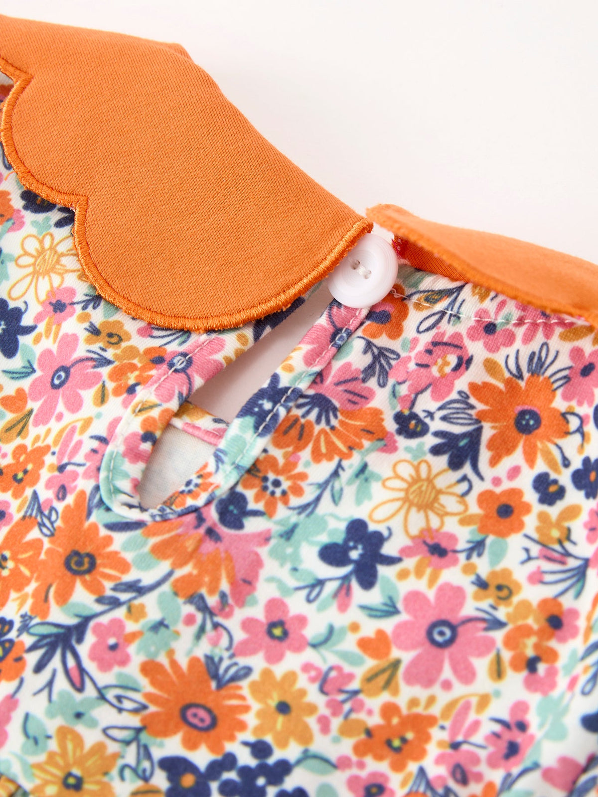Fall Floral Smocked Petals Collar Girls Dress - Rylee Faith Designs - Flyclothing LLC
