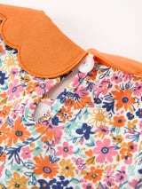 Fall Floral Smocked Petals Collar Girls Dress - Rylee Faith Designs - Flyclothing LLC