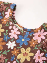 Fall Floral Twirl Girls Dress Short Sleeve