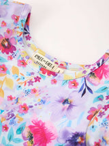 Fall Watercolor Floral Print Girls Ruffle Hem Twirl Dress - Rylee Faith Designs - Flyclothing LLC