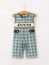 Plaid Moose Smocked Baby Boy JonJon - Rylee Faith Designs - Flyclothing LLC