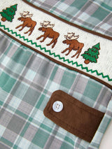 Plaid Moose Smocked Baby Boy JonJon - Rylee Faith Designs - Flyclothing LLC