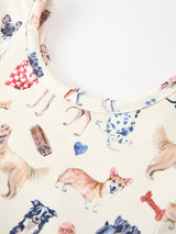 Fall Dog Print Girls Long Sleeve Twirl Dress - Rylee Faith Designs - Flyclothing LLC