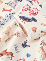 Fall Dog Print Girls Long Sleeve Twirl Dress