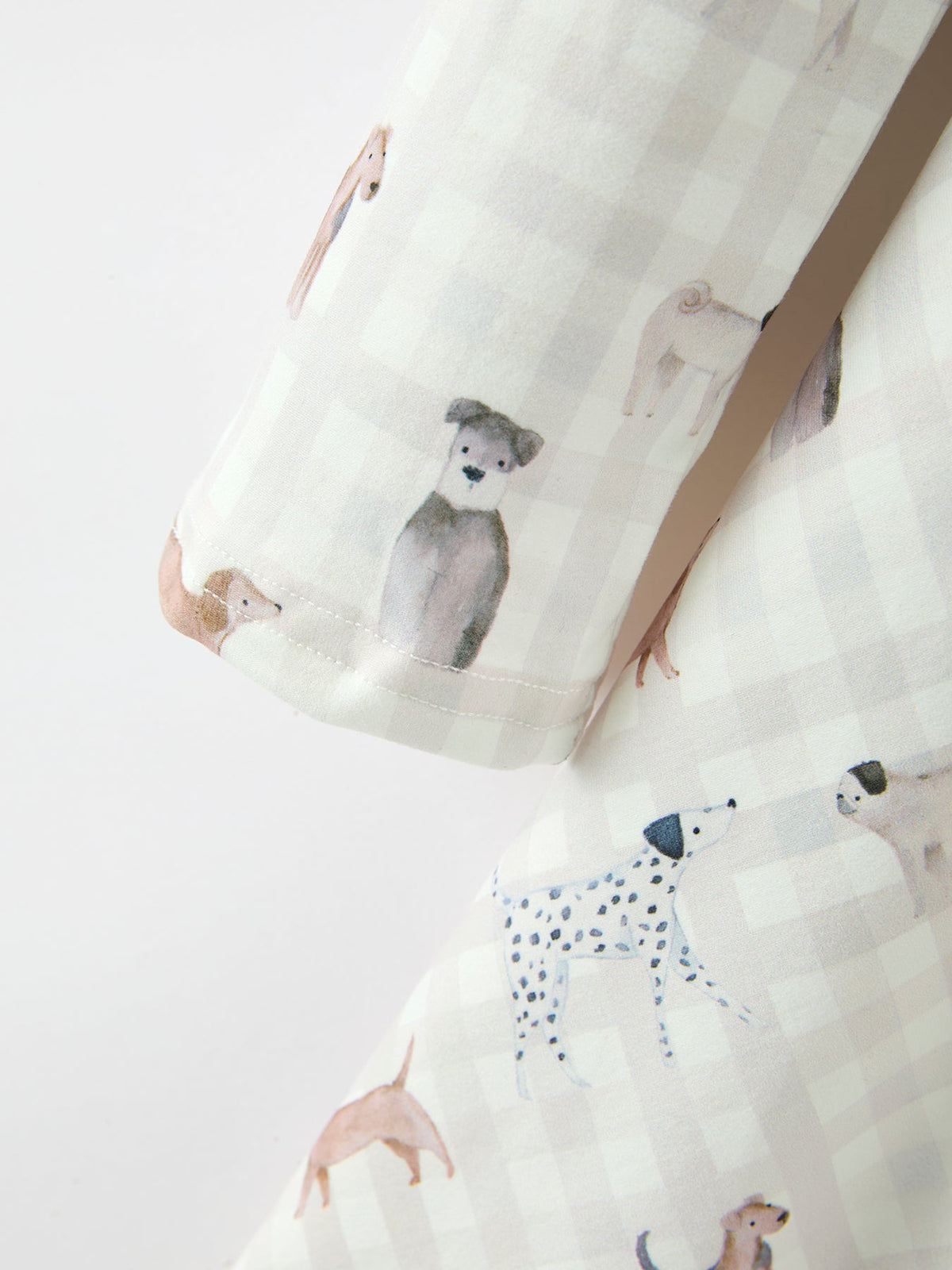 Fall Plaid Dog Print Girls Long Sleeve Twirl Dress - Rylee Faith Designs - Flyclothing LLC