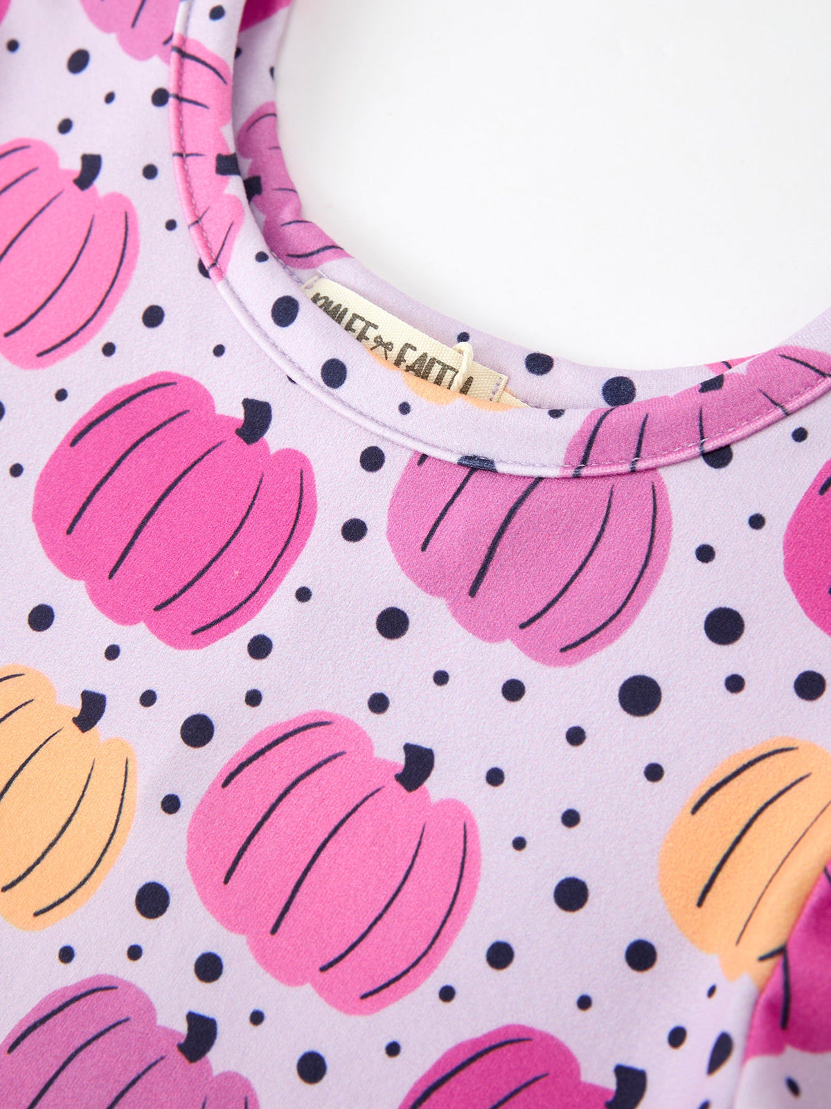 Halloween Pumpkin Print Girls Long Sleeve Twirl Dress - Rylee Faith Designs - Flyclothing LLC