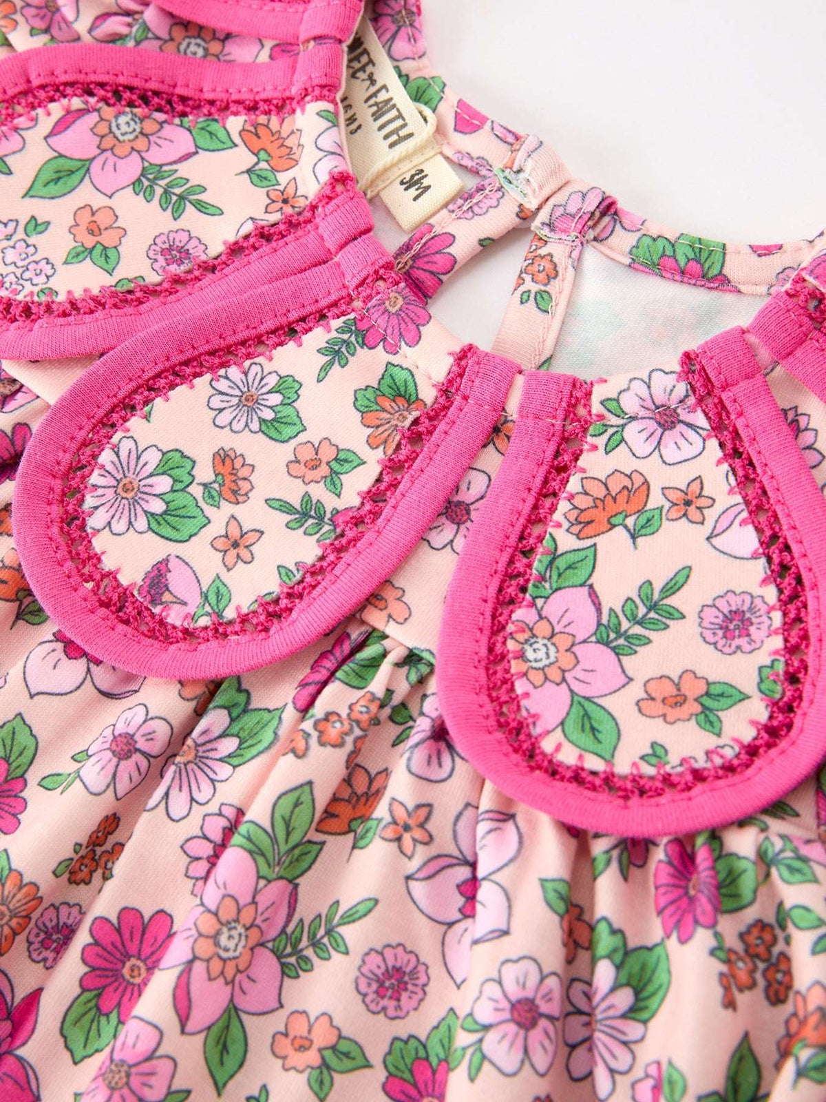 Hot Pink Floral Petals Collar Girl Bloomer Set - Rylee Faith Designs - Flyclothing LLC
