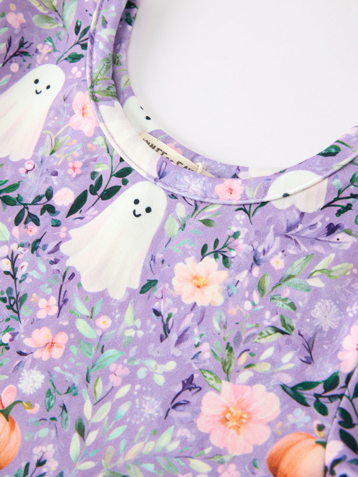 Halloween Ghost Pumpkin Girls Long Sleeve Twirl Dress - Rylee Faith Designs - Flyclothing LLC
