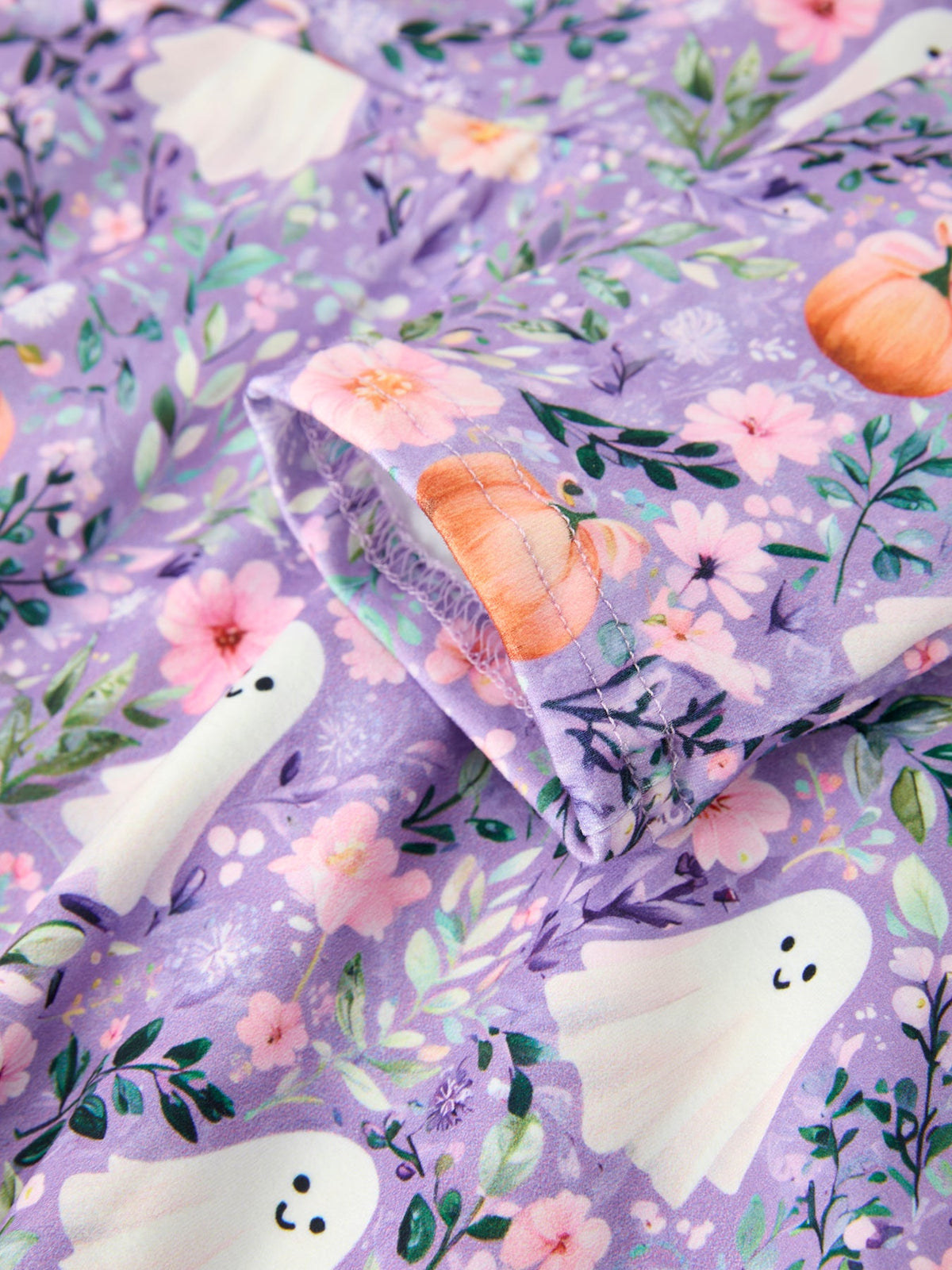 Halloween Ghost Pumpkin Girls Long Sleeve Twirl Dress - Rylee Faith Designs - Flyclothing LLC