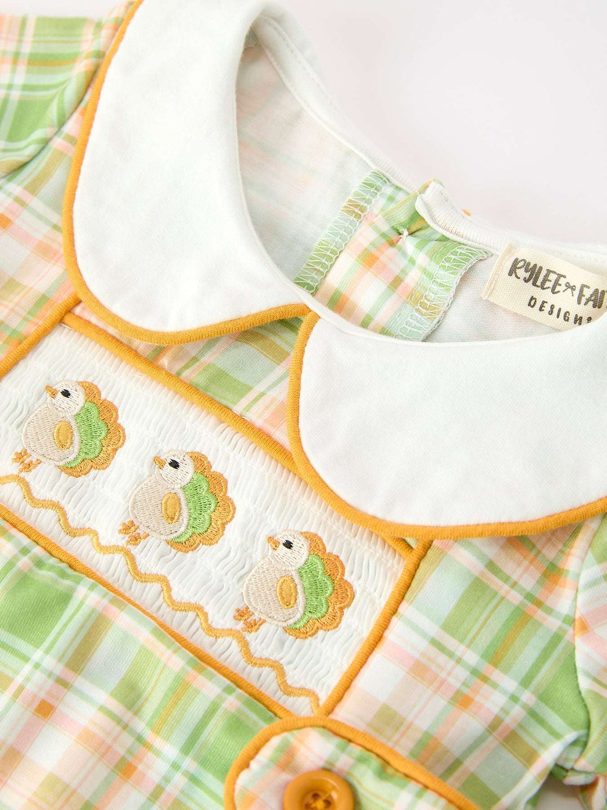 Thanksgiving Turkey Smocked Baby Boy JonJon - Rylee Faith Designs - Flyclothing LLC