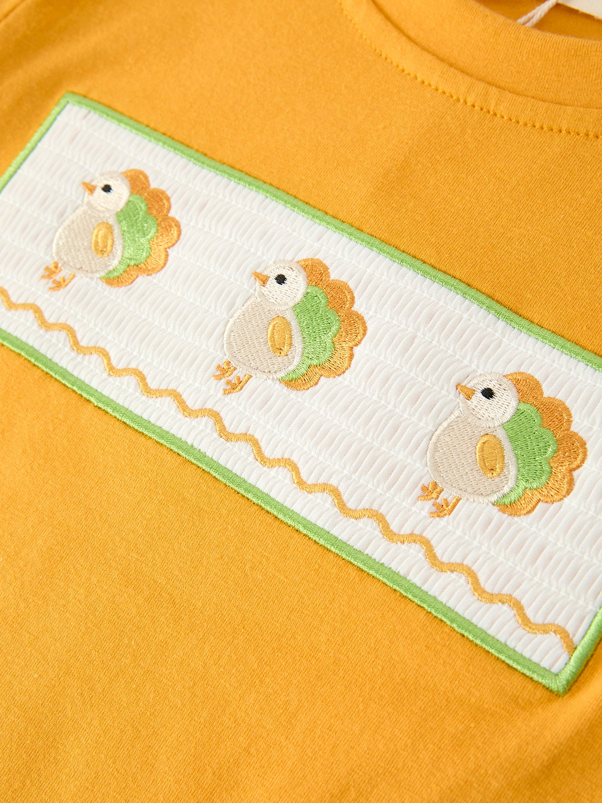 Thanksgiving Turkey Smocked Boys Pant Set - Rylee Faith Designs - Flyclothing LLC