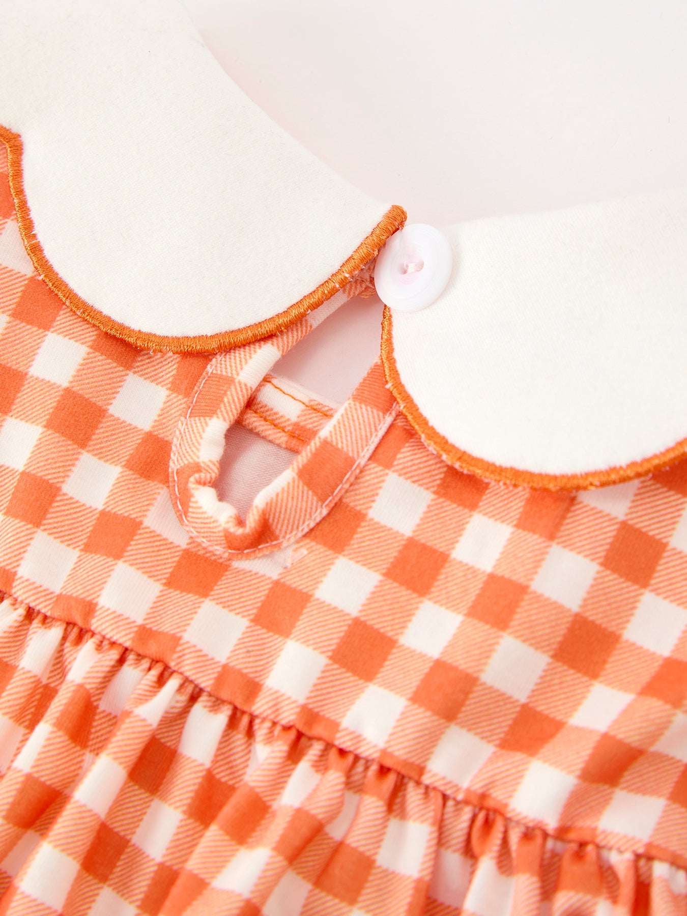Thanksgiving Halloween Pumpkin Puff Sleeve Girls Bloomer Set