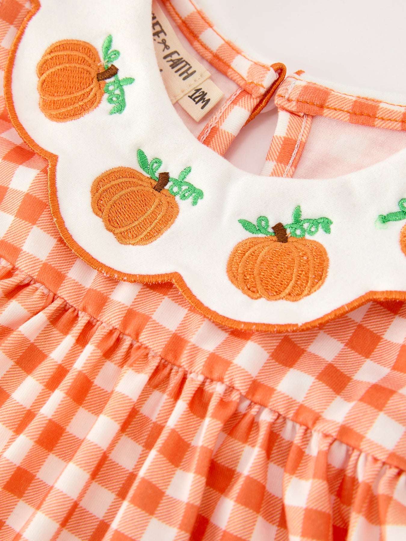 Thanksgiving Halloween Pumpkin Puff Sleeve Girls Bloomer Set
