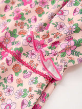 Hot Pink Floral Petals Collar Girl Dress