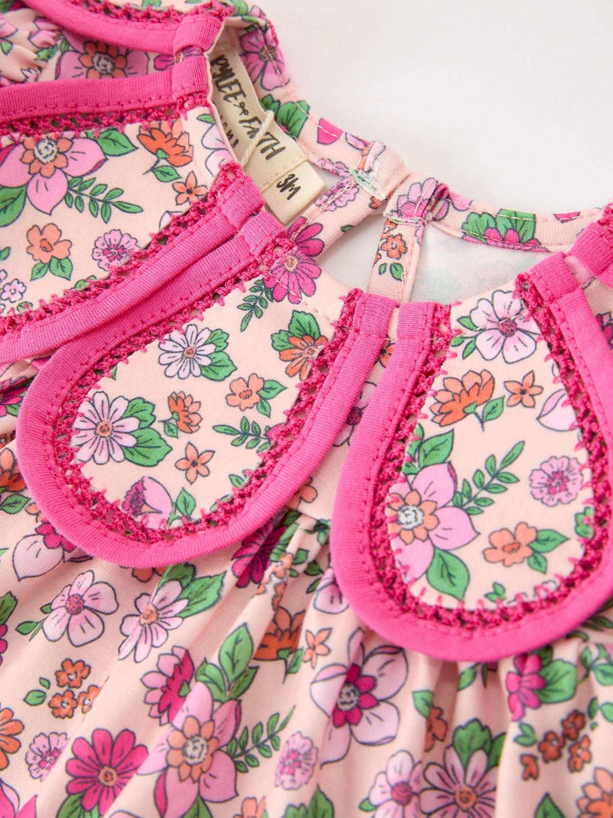 Hot Pink Floral Petals Collar Girl Bloomer Set - Rylee Faith Designs - Flyclothing LLC