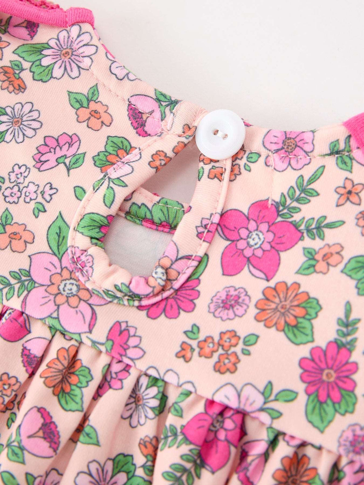 Hot Pink Floral Petals Collar Girl Bloomer Set - Rylee Faith Designs - Flyclothing LLC