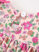 Hot Pink Floral Petals Collar Girl Bloomer Set - Rylee Faith Designs - Flyclothing LLC