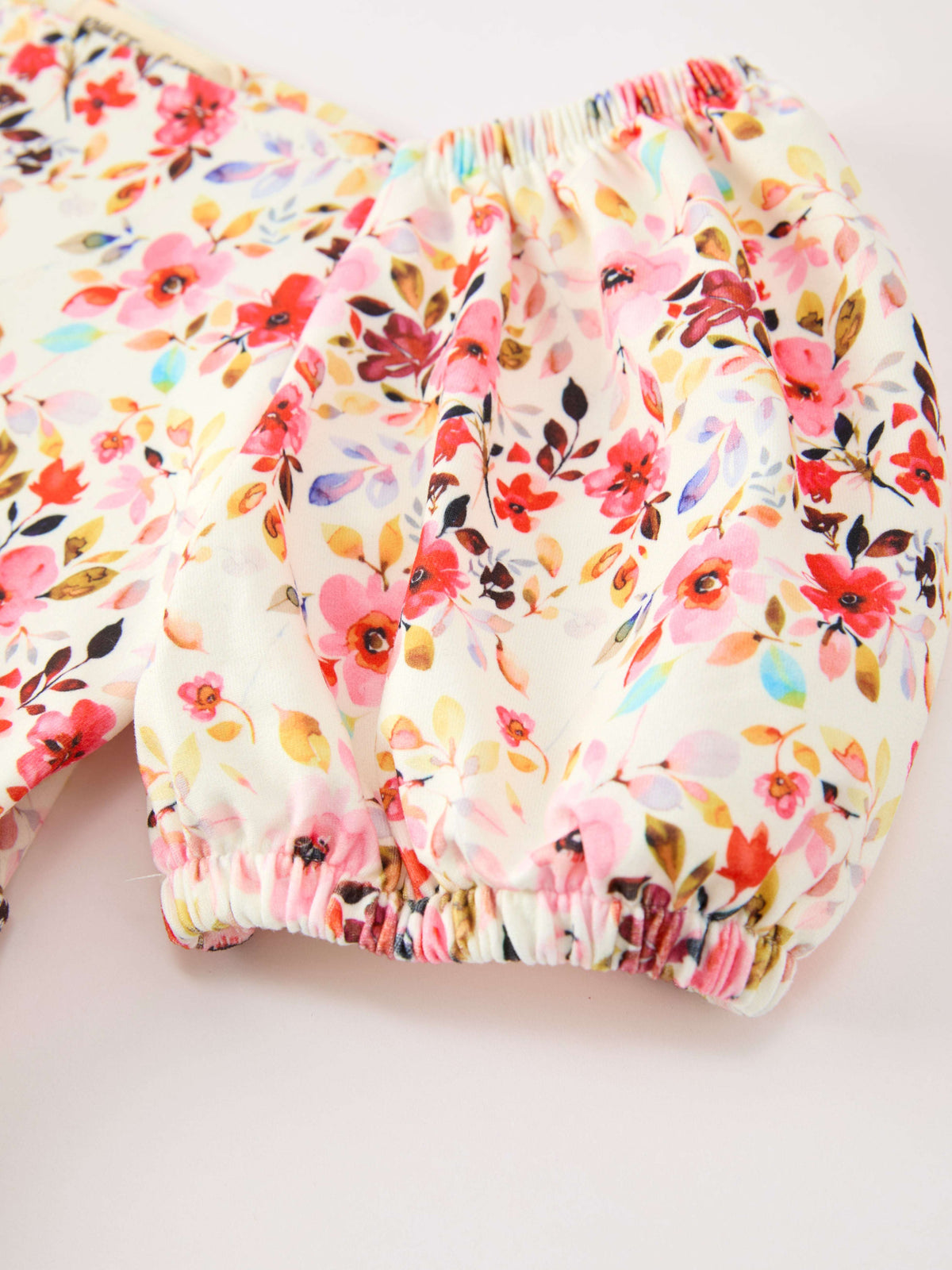 Fall Vintage Floral Puff Sleeve Girls Dress