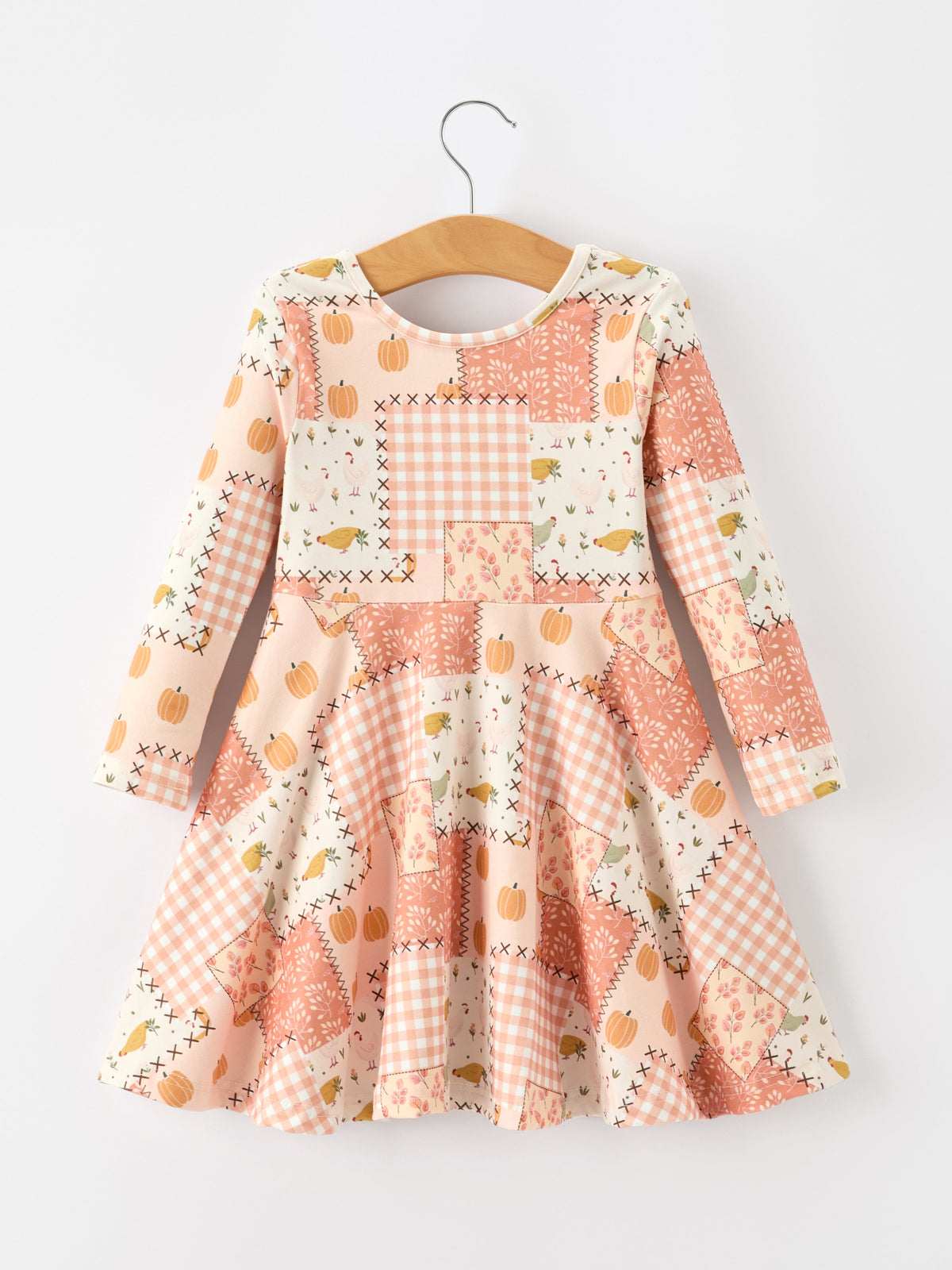 Thanksgiving Halloween Patchwork Girls Dress - Rylee Faith Designs - Flyclothing LLC