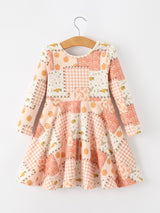 Thanksgiving Halloween Patchwork Girls Dress - Rylee Faith Designs - Flyclothing LLC