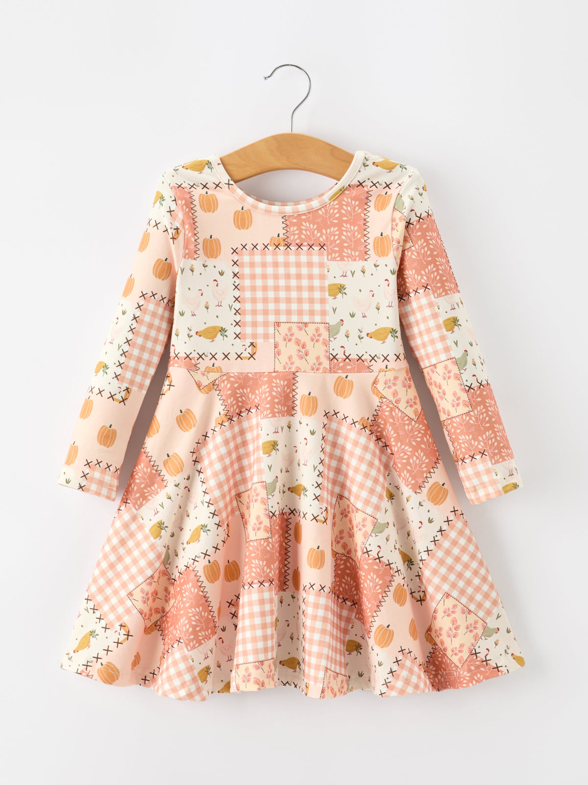 Thanksgiving Halloween Patchwork Girls Dress - Rylee Faith Designs - Flyclothing LLC