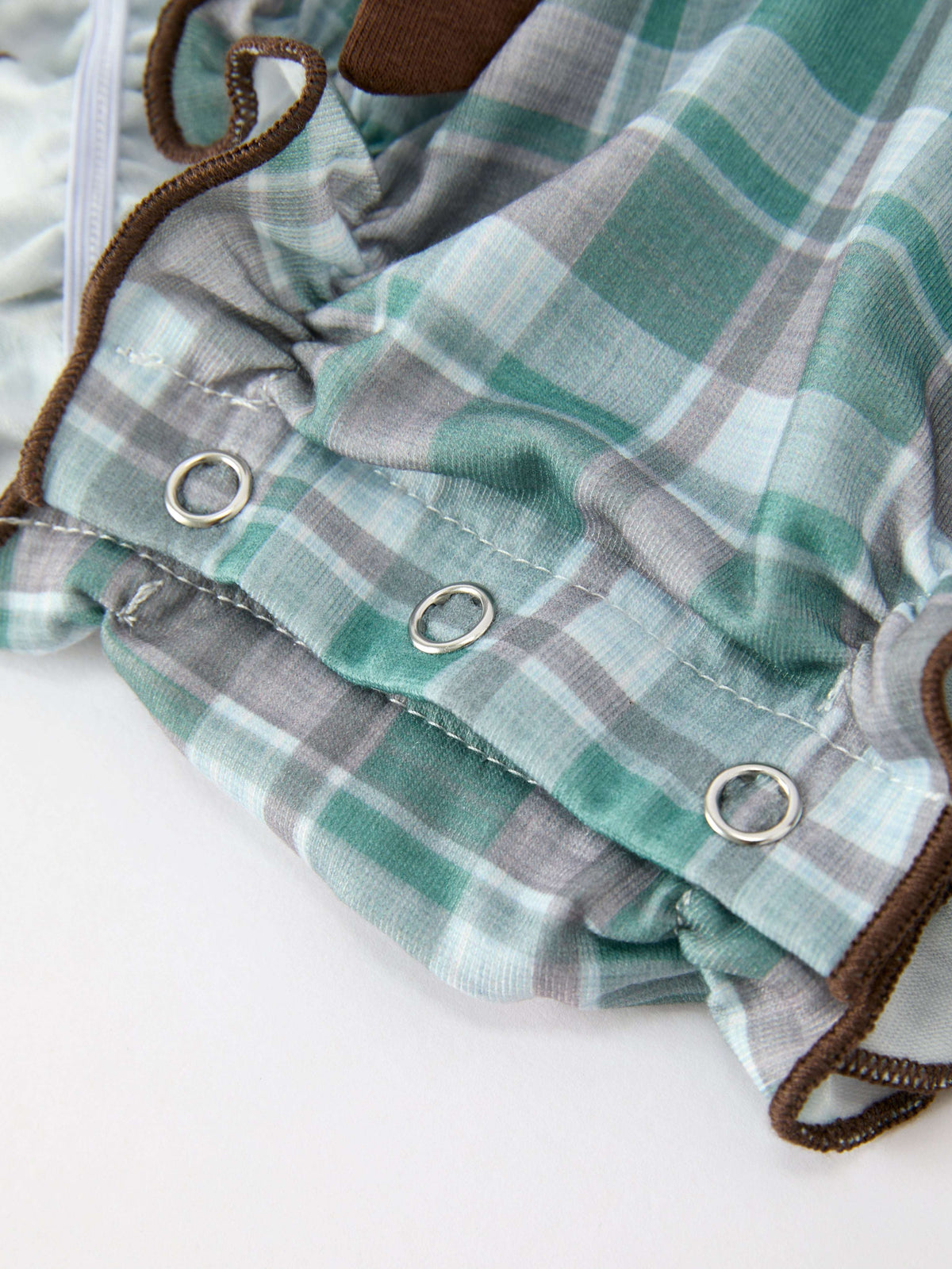 Plaid Moose Smocked Baby Girl Bubble Romper - Rylee Faith Designs - Flyclothing LLC