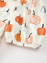 Fall Pumpkin Puff Sleeve Girls Dress - Rylee Faith Designs - Flyclothing LLC