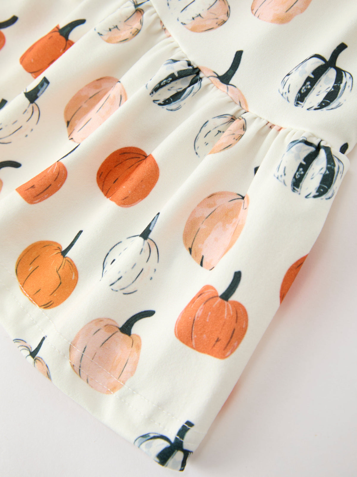 Fall Pumpkin Puff Sleeve Girls Dress - Rylee Faith Designs - Flyclothing LLC