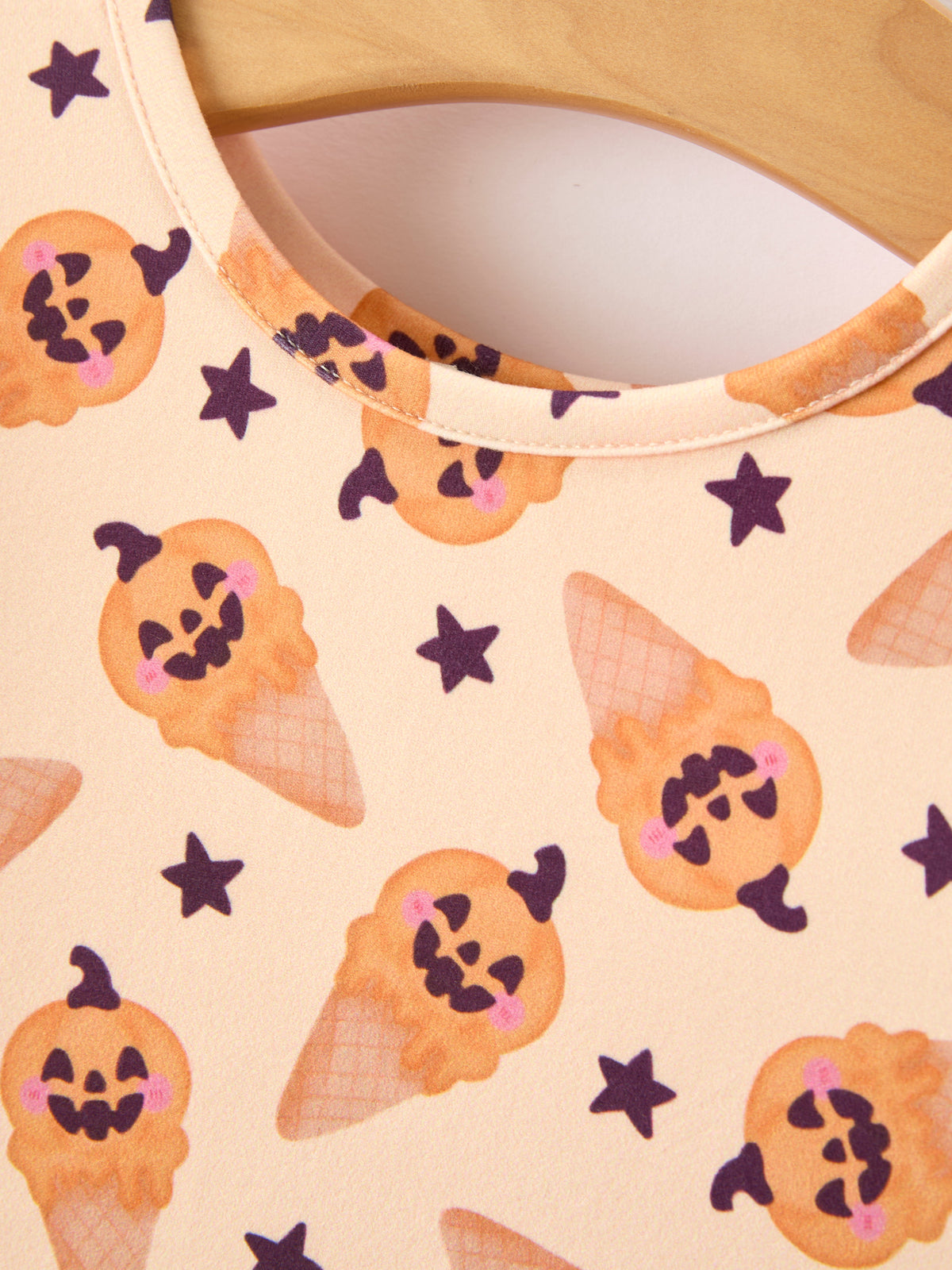 Halloween Pumpkin Girls Long Sleeve Dress - Rylee Faith Designs - Flyclothing LLC
