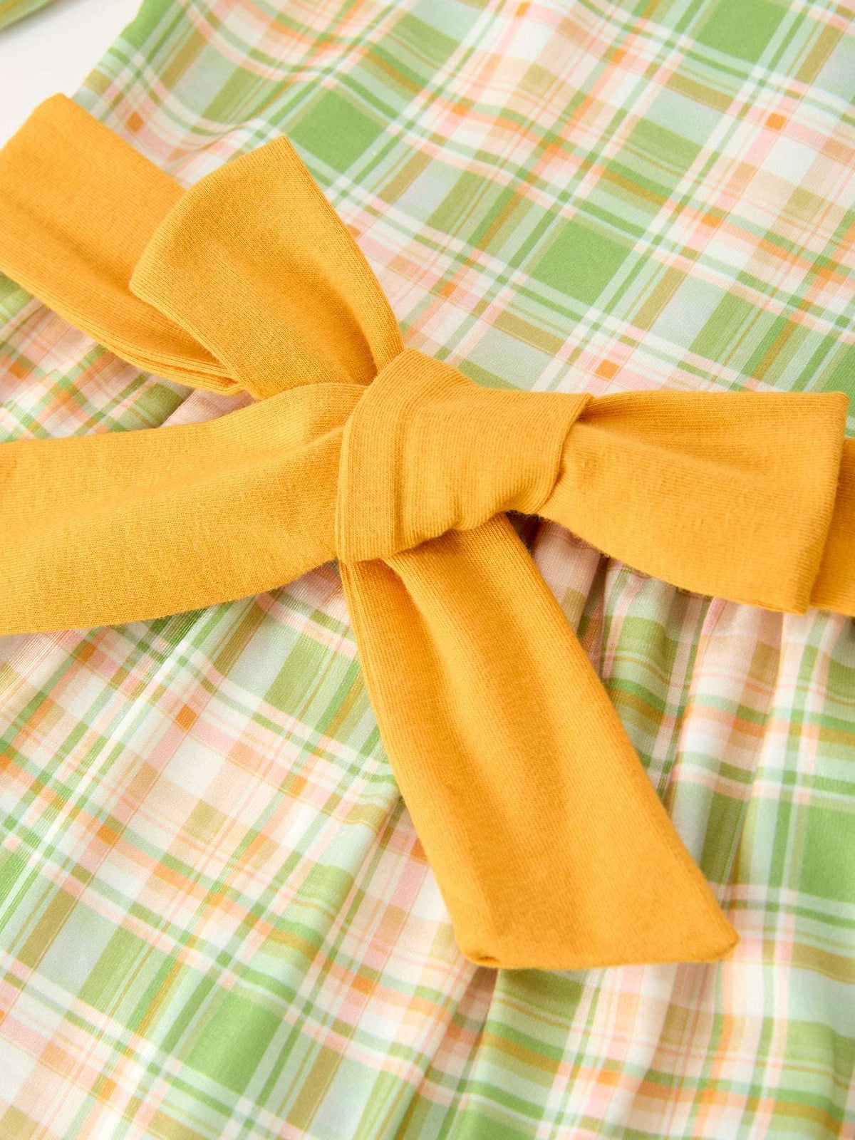 Thanksgiving Turkey Applique Plaid Girls Long Sleeve Dress