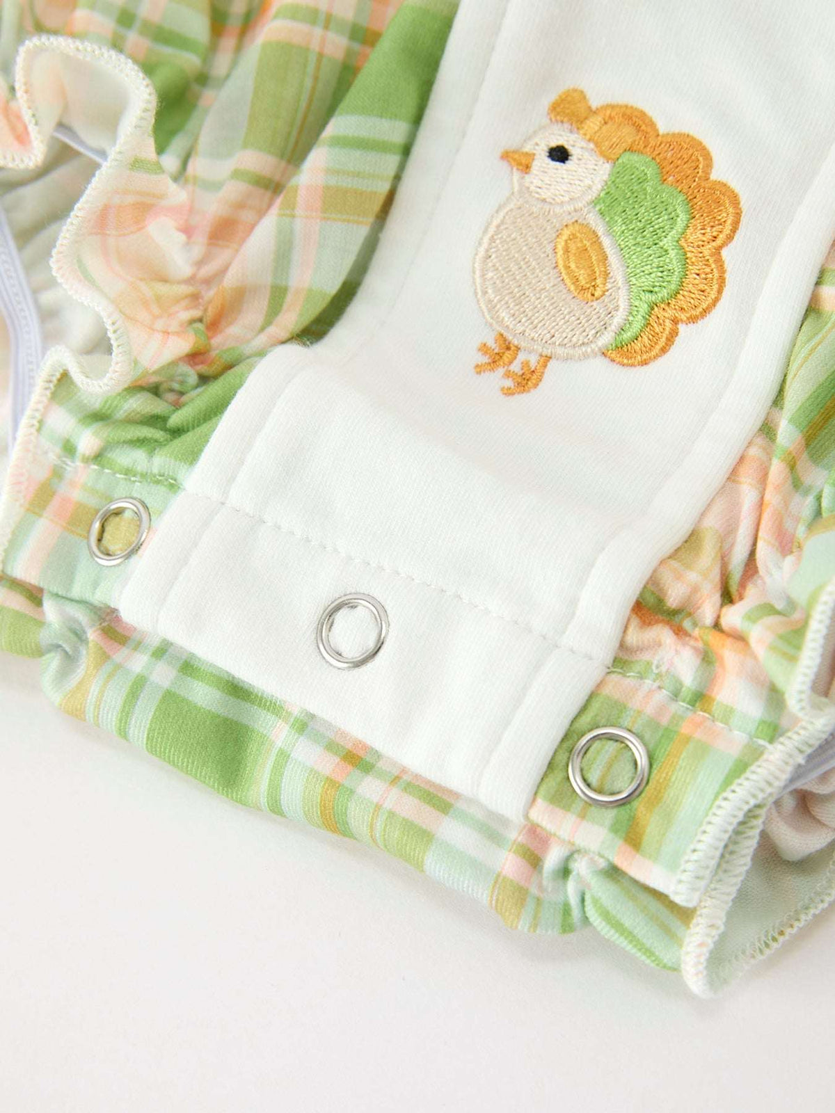 Thanksgiving Turkey Plaid Baby Girl Bubble Romper - Rylee Faith Designs - Flyclothing LLC