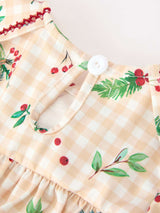 Fall Gingham Baby Bloomer Set Ruffle Collar Bow - Rylee Faith Designs - Flyclothing LLC