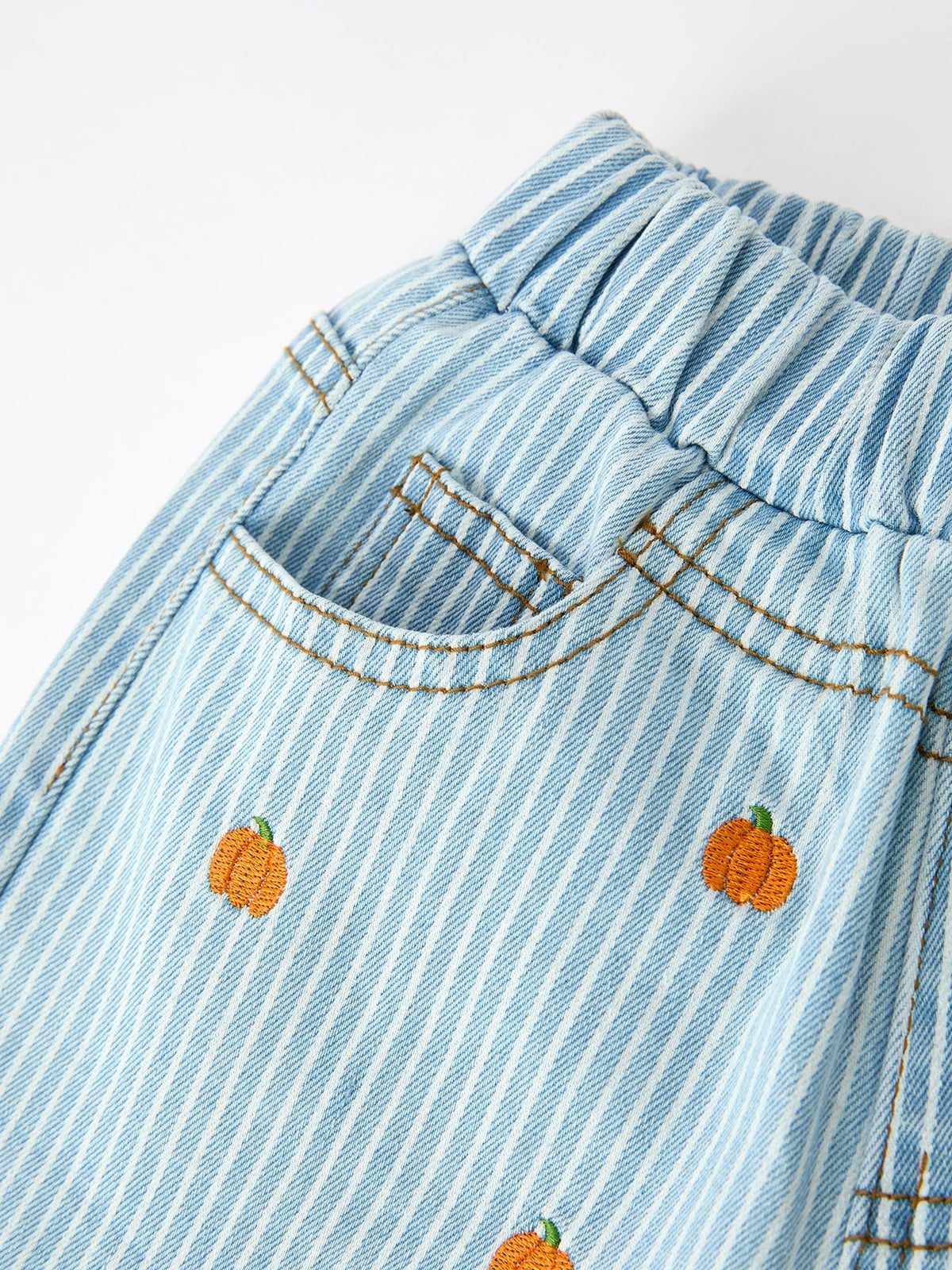 Halloween Thanksgiving Pumpkin Embroidered Girls Flare Pants - Rylee Faith Designs - Flyclothing LLC