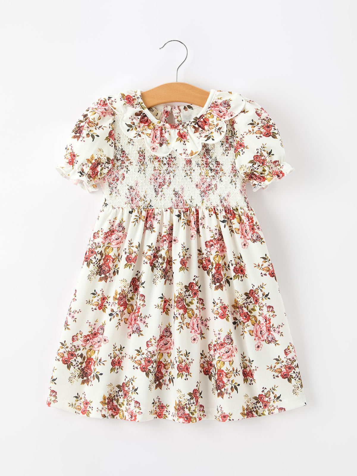 Fall Garden Girls Dress Smocked Petal Collar Bow - Rylee Faith Designs - Flyclothing LLC