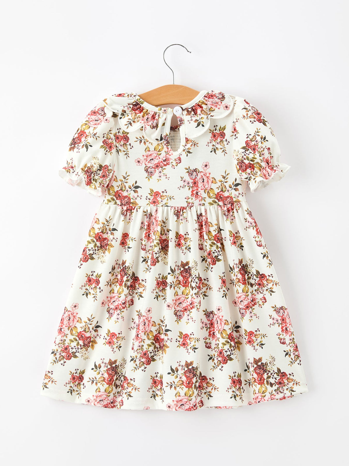 Fall Garden Girls Dress Smocked Petal Collar Bow - Rylee Faith Designs - Flyclothing LLC