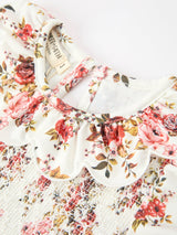 Fall Garden Girls Dress Smocked Petal Collar Bow - Rylee Faith Designs - Flyclothing LLC