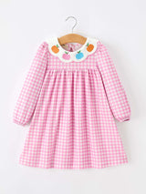Thanksgiving Halloween Pumpkin Embroidery Girls Dress