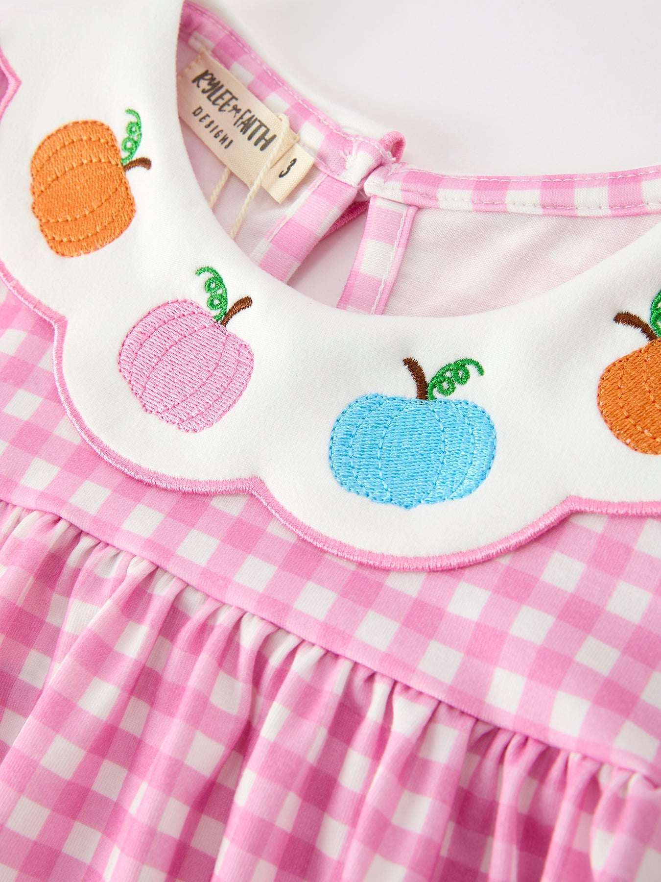 Thanksgiving Halloween Pumpkin Embroidery Girls Dress